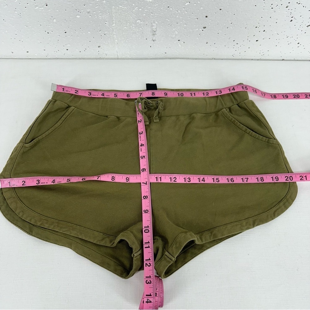 Bobi Los Angeles Size Medium Olive Green Knit Twill Shorts - Picture 9 of 12